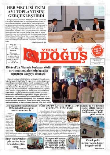 Yeni Doğuş gazetesi ilk sayfası