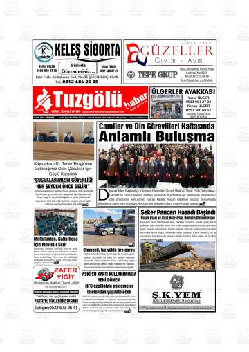 Tuzgölü Haber gazetesi ilk sayfası