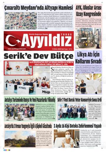 Ayyıldız Toros gazetesi ilk sayfası