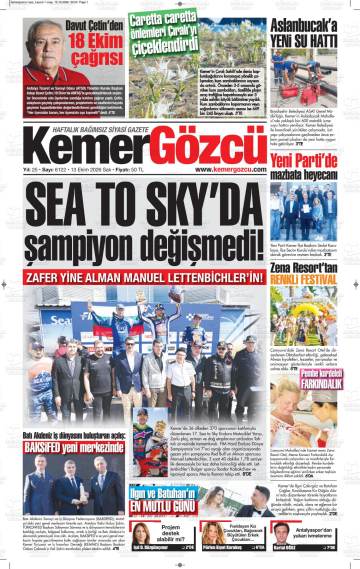 Kemer Gözcü gazetesi ilk sayfası