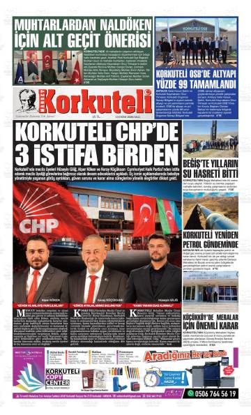 Korkuteli Manşet gazetesi ilk sayfası