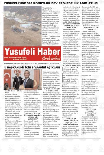Yusufeli Haber Çoruh'un Sesi gazetesi ilk sayfası