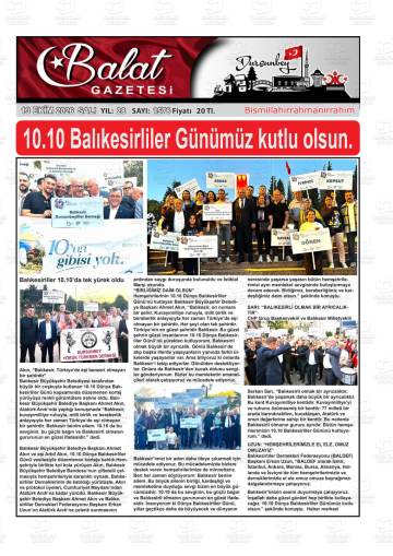 Balat gazetesi ilk sayfası