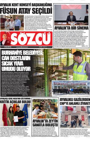 Sözcü gazetesi ilk sayfası