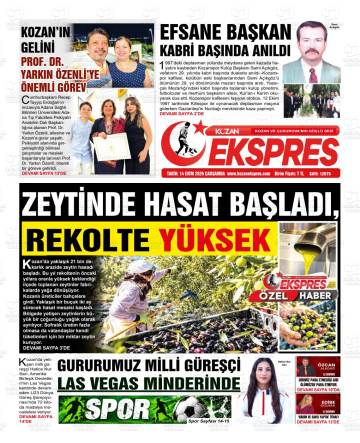 Kozan Ekspres gazetesi ilk sayfası