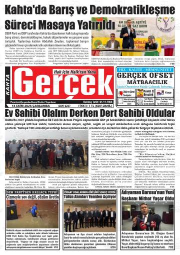 Gerçek gazetesi ilk sayfası