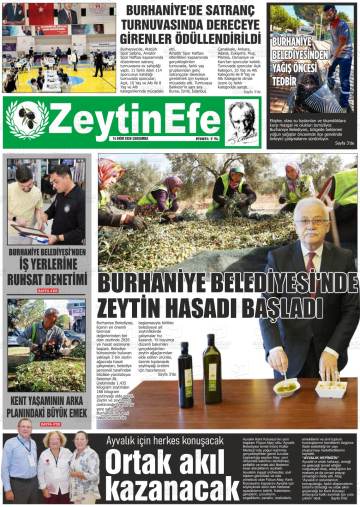 Zeytin Efe gazetesi ilk sayfası