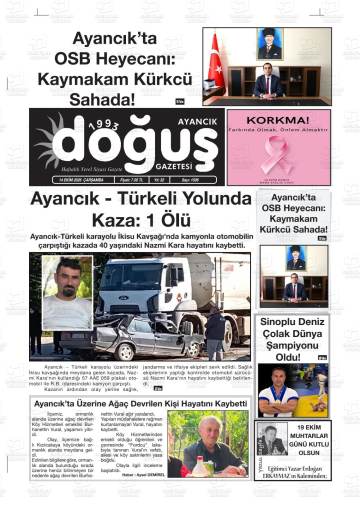 Ayancık Doğuş gazetesi ilk sayfası