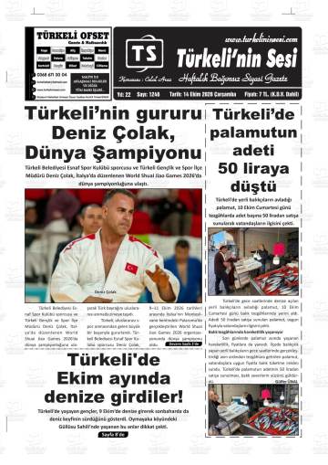 Türkeli'nin Sesi gazetesi ilk sayfası