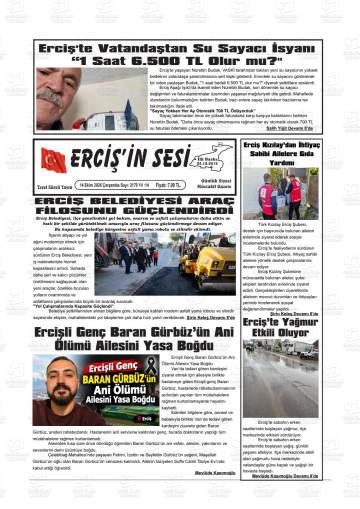 Erciş'in Sesi gazetesi ilk sayfası