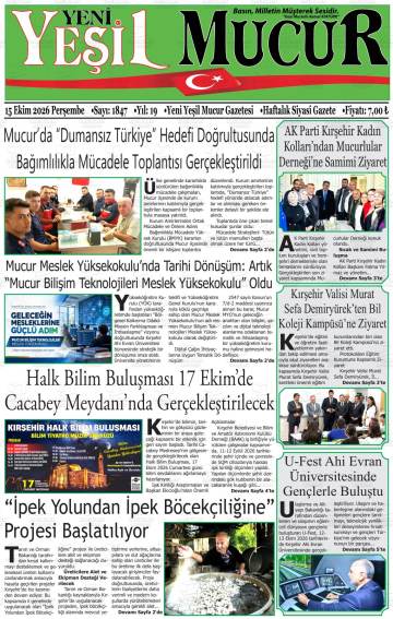 Yeni Yeşil Mucur gazetesi ilk sayfası