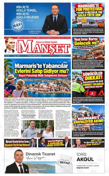 Marmaris Manşet gazetesi ilk sayfası