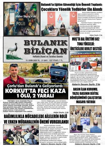 Bulanık Bilican gazetesi ilk sayfası