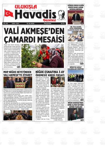 Ulukışla Havadis gazetesi ilk sayfası