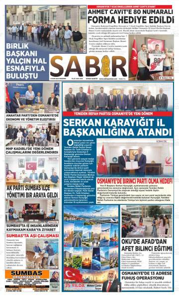 Sabır gazetesi ilk sayfası