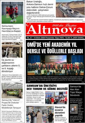 Altınova gazetesi ilk sayfası