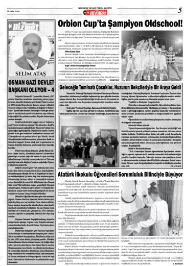 Muratlı Hizmet gazetesi ilk sayfası