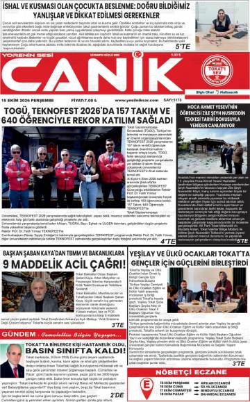 Yörenin Sesi Canik gazetesi ilk sayfası