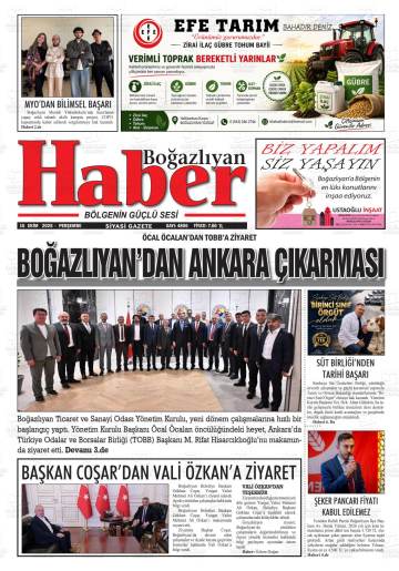 Boğazlıyan Haber gazetesi ilk sayfası