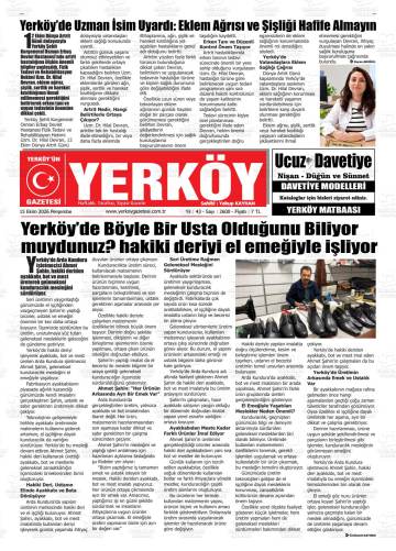 Yerköy gazetesi ilk sayfası