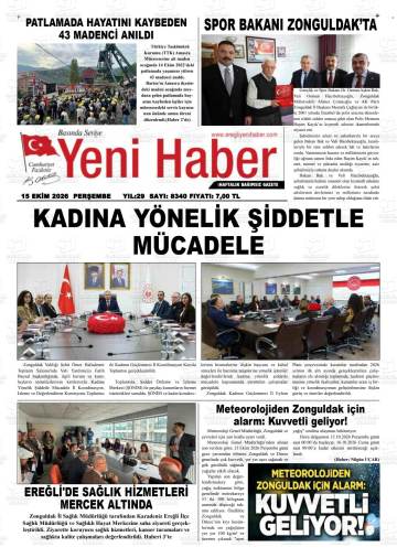 Yeni Haber gazetesi ilk sayfası