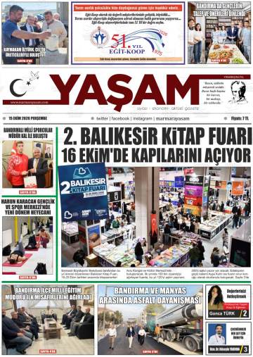 Yaşam gazetesi ilk sayfası