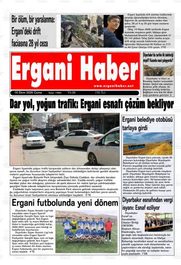 Ergani Haber gazetesi ilk sayfası