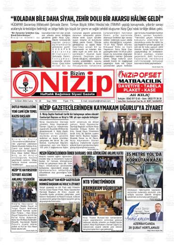 Bizim Nizip gazetesi ilk sayfası