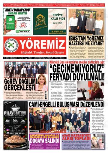 Yöremiz gazetesi ilk sayfası