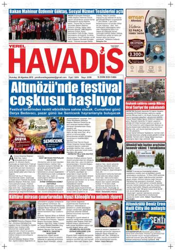 Yerel Havadis gazetesi ilk sayfası