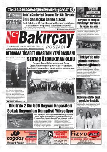 Bakırçay Postası gazetesi ilk sayfası