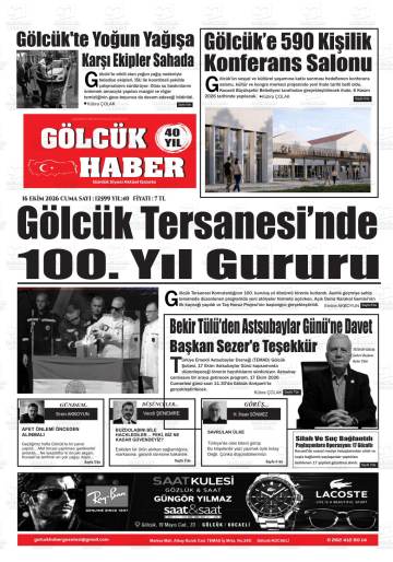 Gölcük Haber gazetesi ilk sayfası
