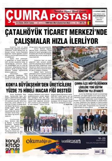 Çumra Postası gazetesi ilk sayfası