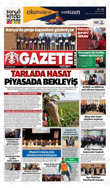 Gazete Konyam gazetesi ilk sayfası