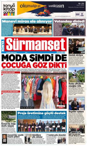 Konya Sürmanşet gazetesi ilk sayfası