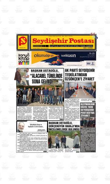 Seydişehir Postası gazetesi ilk sayfası