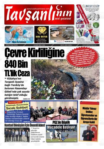 Tavşanlının Sesi gazetesi ilk sayfası