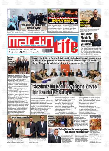 Mardin Life gazetesi ilk sayfası
