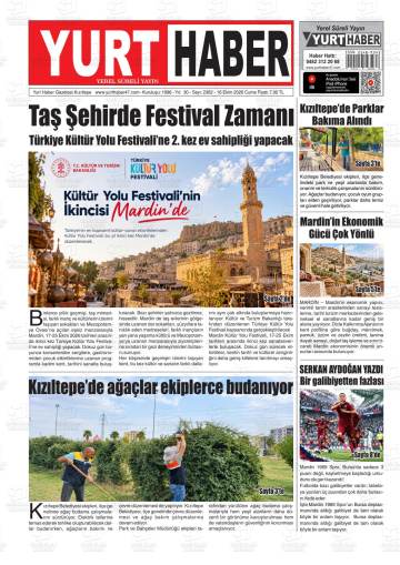 Yurt Haber gazetesi ilk sayfası