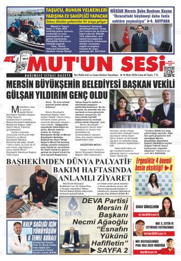 Mut'un Sesi gazetesi ilk sayfası