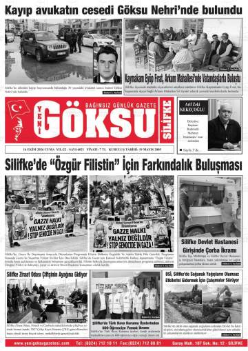 Yeni Göksu gazetesi ilk sayfası