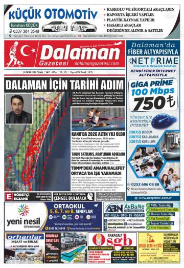 Dalaman gazetesi ilk sayfası