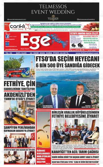 Ege gazetesi ilk sayfası