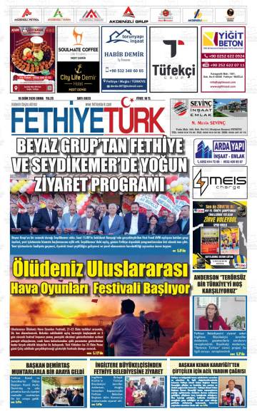 Fethiye Türk gazetesi ilk sayfası