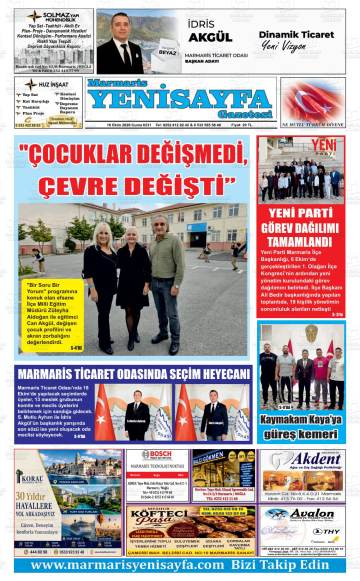 Marmaris Yenisayfa gazetesi ilk sayfası