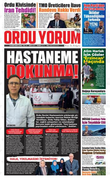 Ordu Yorum gazetesi ilk sayfası