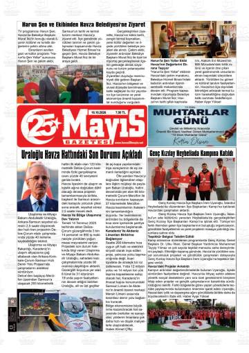 Havza 25 Mayıs gazetesi ilk sayfası