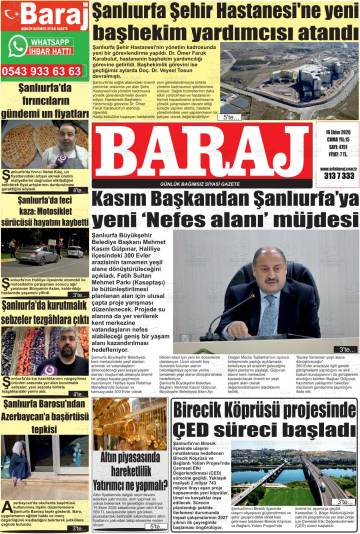 Baraj gazetesi ilk sayfası