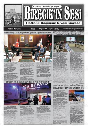 Birecik'in Sesi gazetesi ilk sayfası