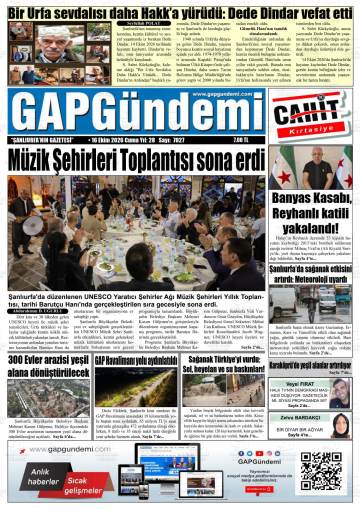 Gap Gündemi gazetesi ilk sayfası